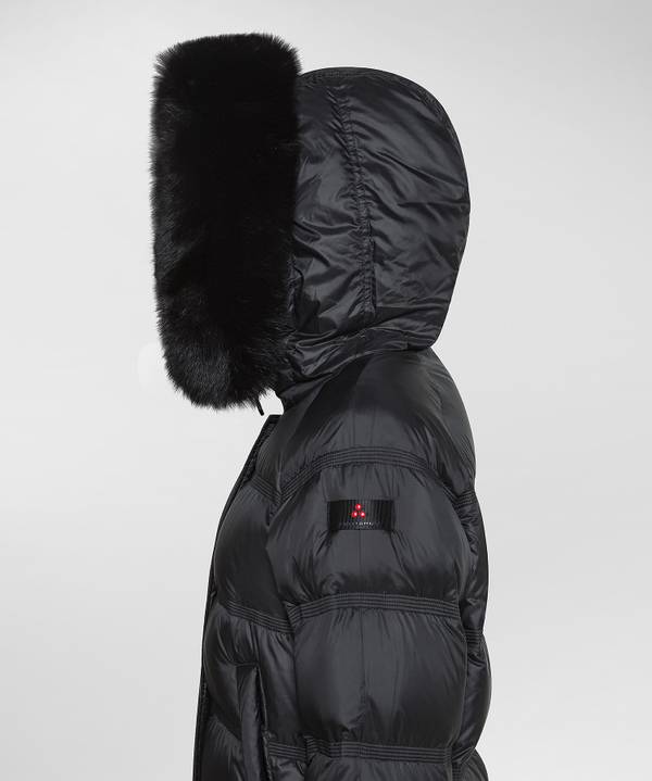 Peuterey Puffer Jacket Con Cappuccio Bordato In Pelliccia