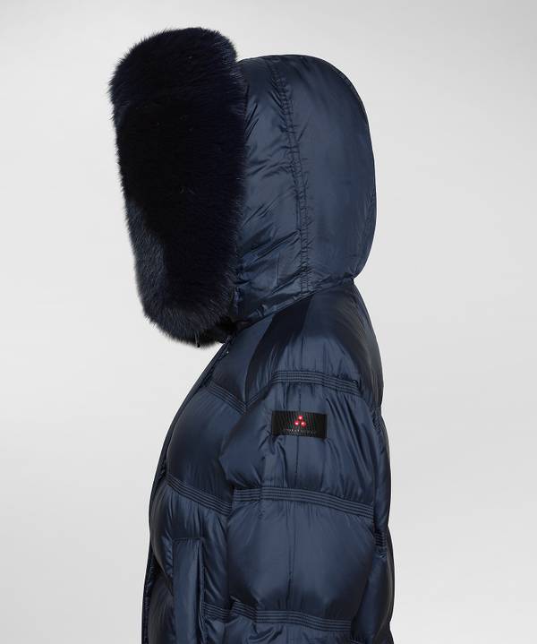 Peuterey Puffer Jacket Con Cappuccio Bordato In Pelliccia