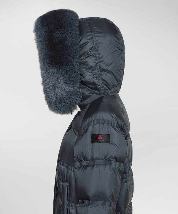 Peuterey Puffer Jacket Con Cappuccio Bordato In Pelliccia
