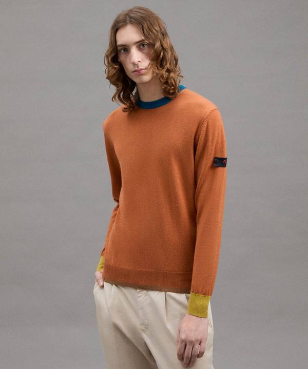 Peuterey Pullover In Tricot Misto Lana Con Dettagli A Contrasto