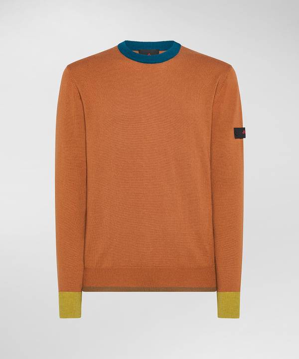 Peuterey Pullover In Tricot Misto Lana Con Dettagli A Contrasto
