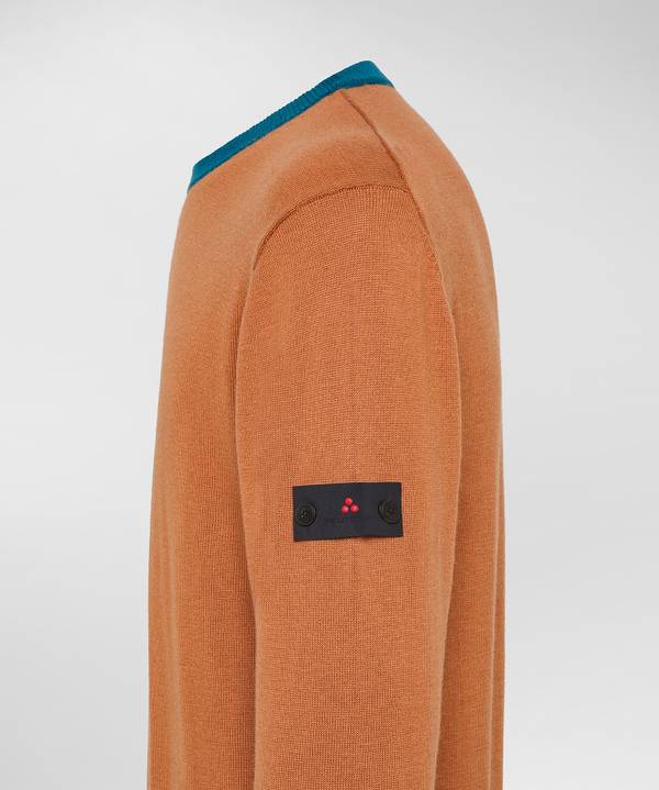 Peuterey Pullover In Tricot Misto Lana Con Dettagli A Contrasto