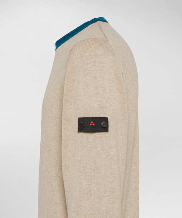 Peuterey Pullover In Tricot Misto Lana Con Dettagli A Contrasto