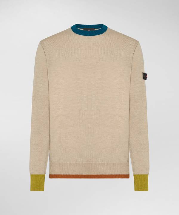 Peuterey Pullover In Tricot Misto Lana Con Dettagli A Contrasto