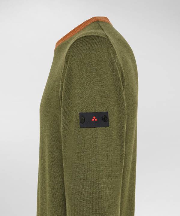 Peuterey Pullover In Tricot Misto Lana Con Dettagli A Contrasto