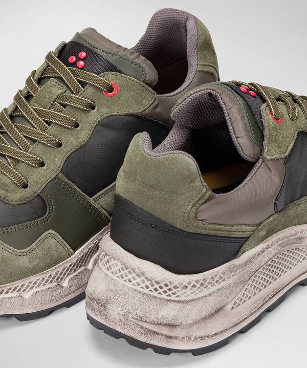 Peuterey Scarpa In Nylon E Pelle Con Suola Eva Effetto Used