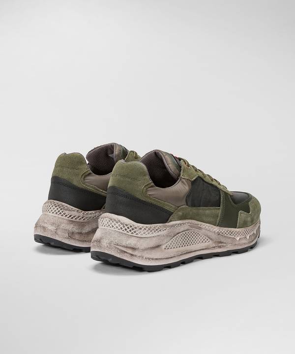 Peuterey Scarpa In Nylon E Pelle Con Suola Eva Effetto Used