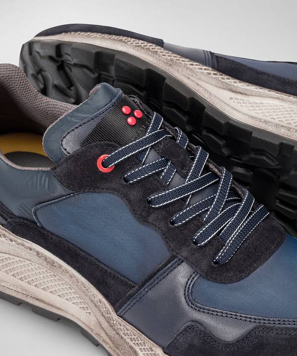 Peuterey Scarpa In Nylon E Pelle Con Suola Eva Effetto Used