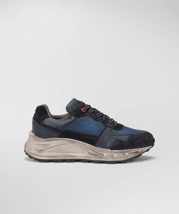 Peuterey Scarpa In Nylon E Pelle Con Suola Eva Effetto Used