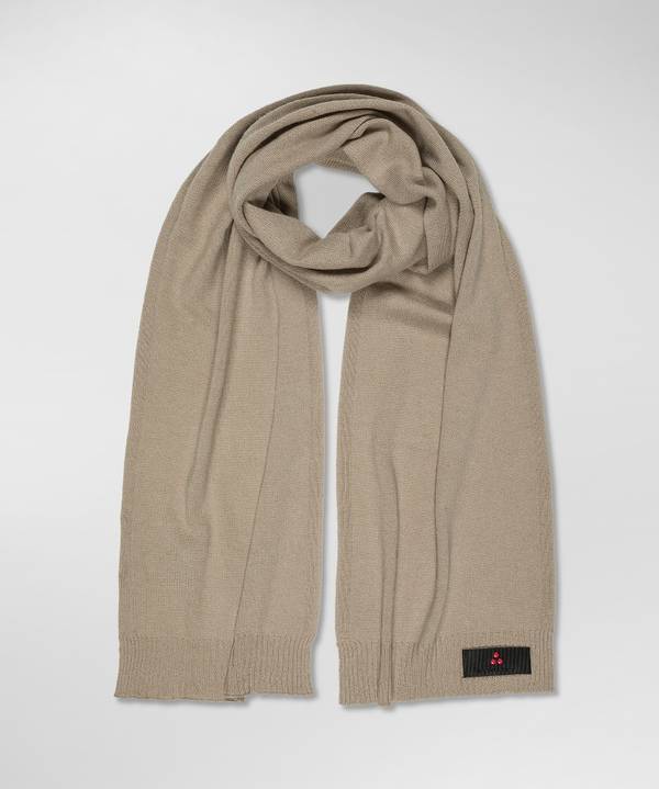 Peuterey Sciarpa In Tricot Misto Lana Con Fascetta Portalogo