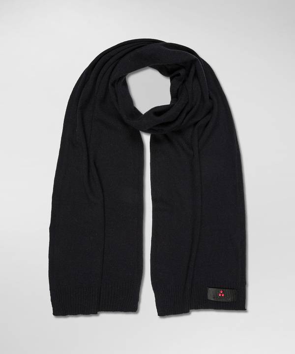 Peuterey Sciarpa In Tricot Misto Lana Con Fascetta Portalogo