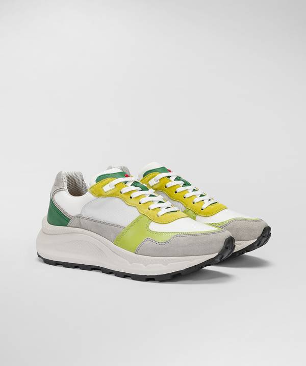 Peuterey Sneakers In Pelle Con Dettagli Nylon E Nappa