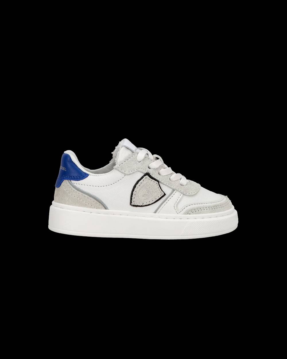 Philippe Model Baby Nice Low-Top Sneakers In Leather, White Blue