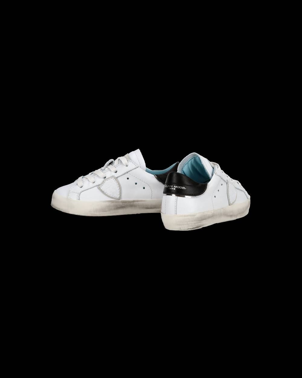 Philippe Model Baby Paris Low-Top Sneakers In Leather, White Black
