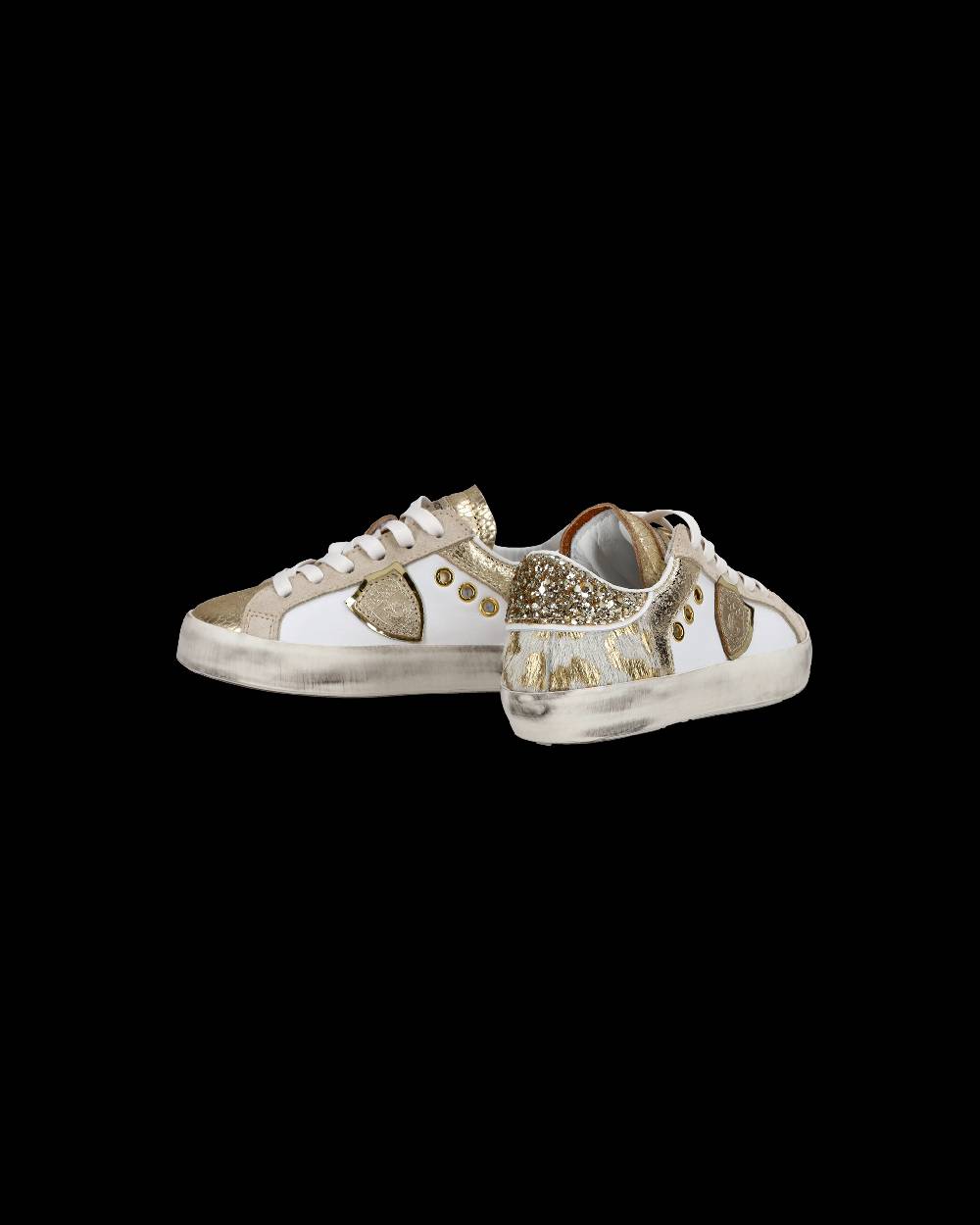 Philippe Model Baby Paris Low-Top Sneakers In Leather, White Gold