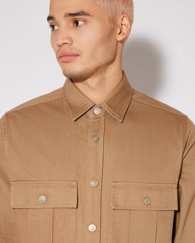 Philippe Model Camicia Militare Dereck Da Uomo Marrone In Cotone