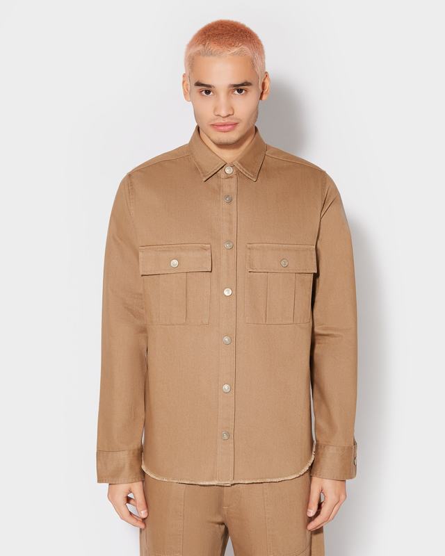 Philippe Model Camicia militare Dereck da Uomo Marrone in Cotone