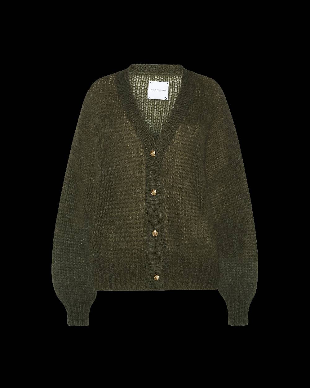Philippe Model Cardigan Roxane Da Donna Verde Militare In Lana Mohair
