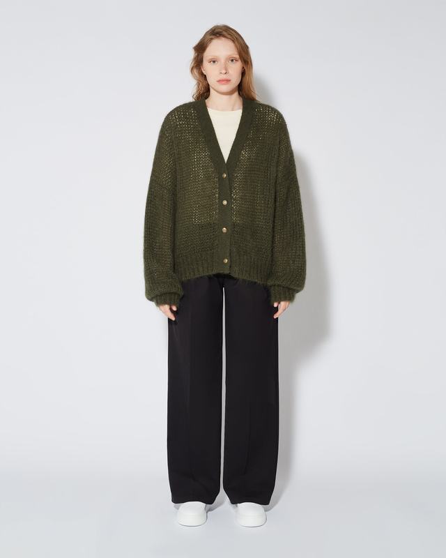 Philippe Model Cardigan Roxane Da Donna Verde Militare In Lana Mohair