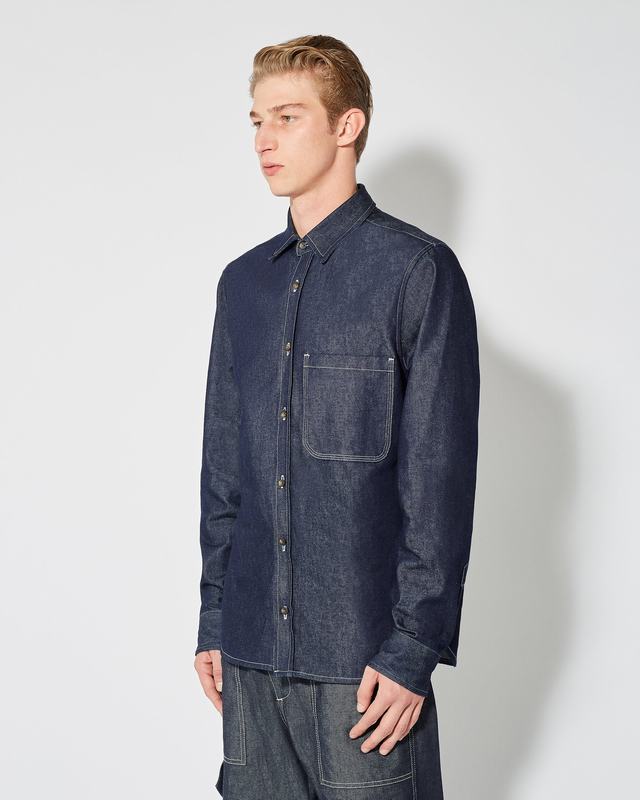 Philippe Model Denim Overshirt David Da Uomo Blu In Denim