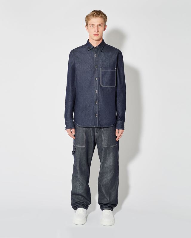 Philippe Model Denim Overshirt David Da Uomo Blu In Denim