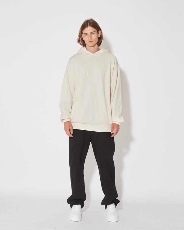 Philippe Model Felpa Con Cappuccio JEROME Da Uomo Ecru In Pelle