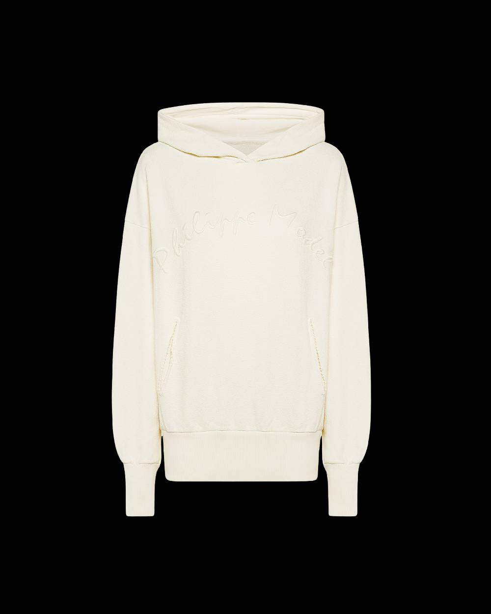 Philippe Model Felpa Con Cappuccio JULIE Da Donna Ecru In Pelle