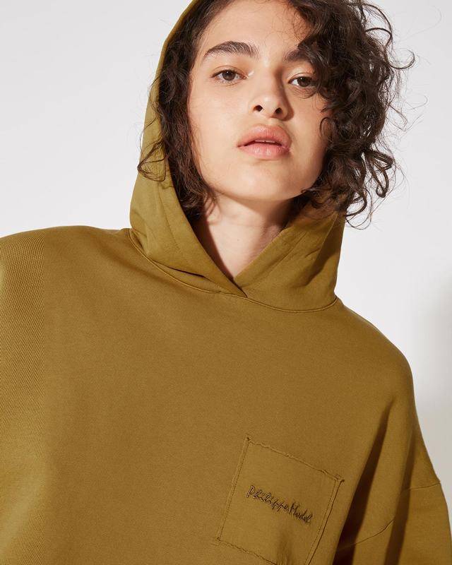 Philippe Model Felpa Con Cappuccio JULIE Da Donna Senape In Jersey