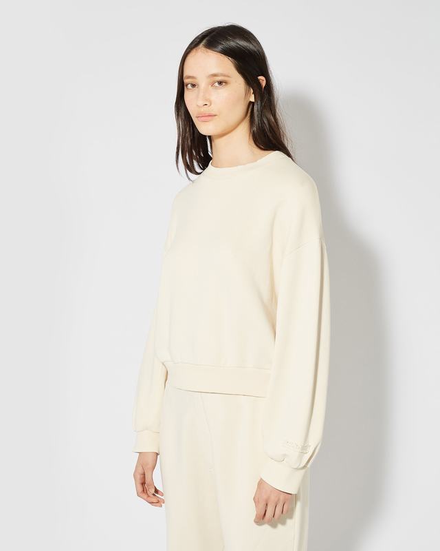 Philippe Model Felpa Cropped Beatrice Da Donna Beige Ecru In Jersey