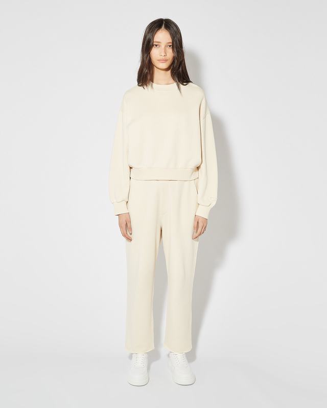 Philippe Model Felpa Cropped Beatrice Da Donna Beige Ecru In Jersey