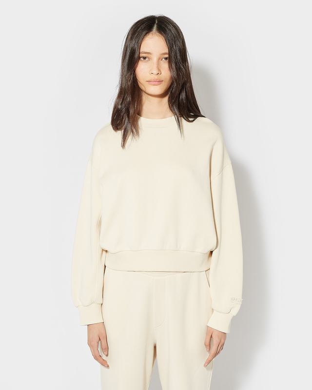 Philippe Model Felpa Cropped Beatrice da Donna Beige ecru in Jersey