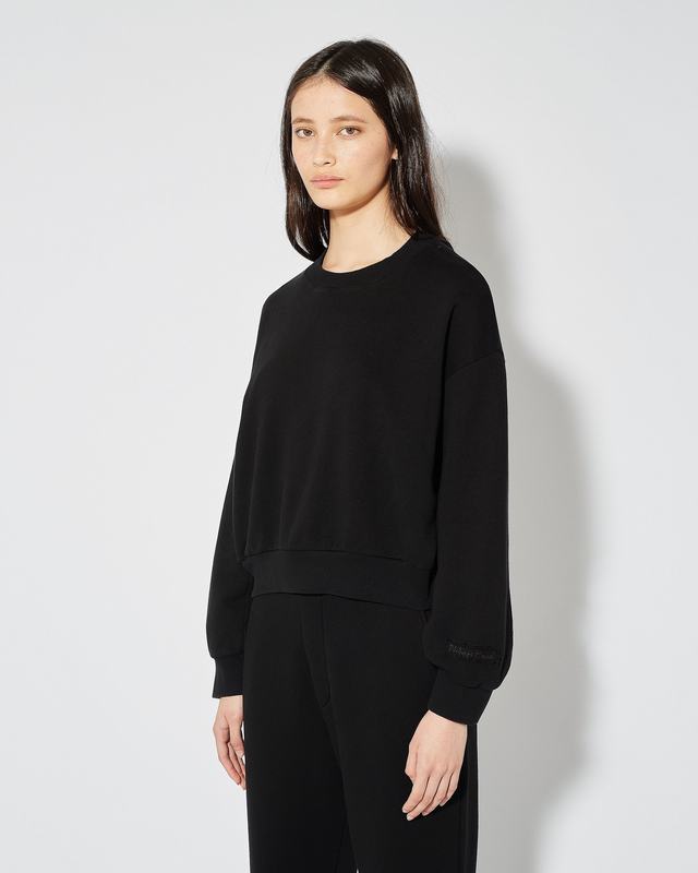 Philippe Model Felpa Cropped Beatrice Da Donna Nera In Jersey