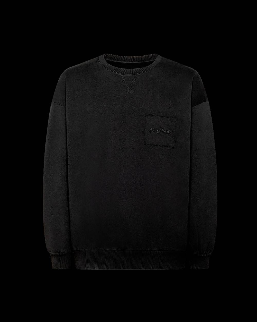 Philippe Model Felpa Girocollo BASTIEN Da Uomo Nera In Jersey