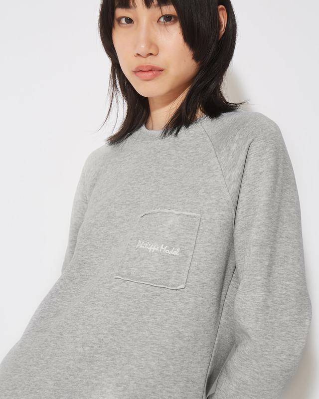 Philippe Model Felpa Girocollo Belle Da Donna Grigia In Jersey