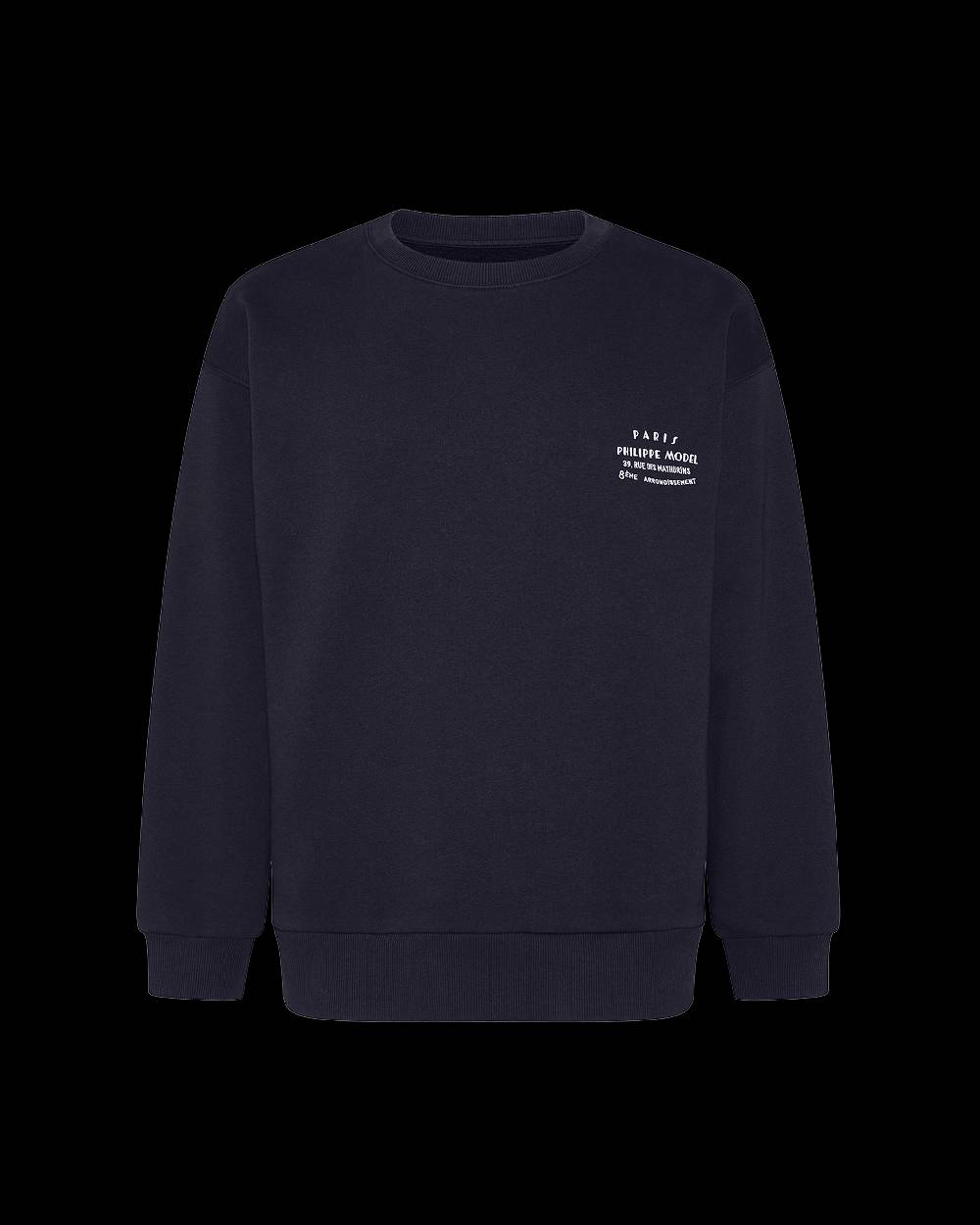 Philippe Model Felpa Girocollo Benjamin Da Uomo Blu In Jersey