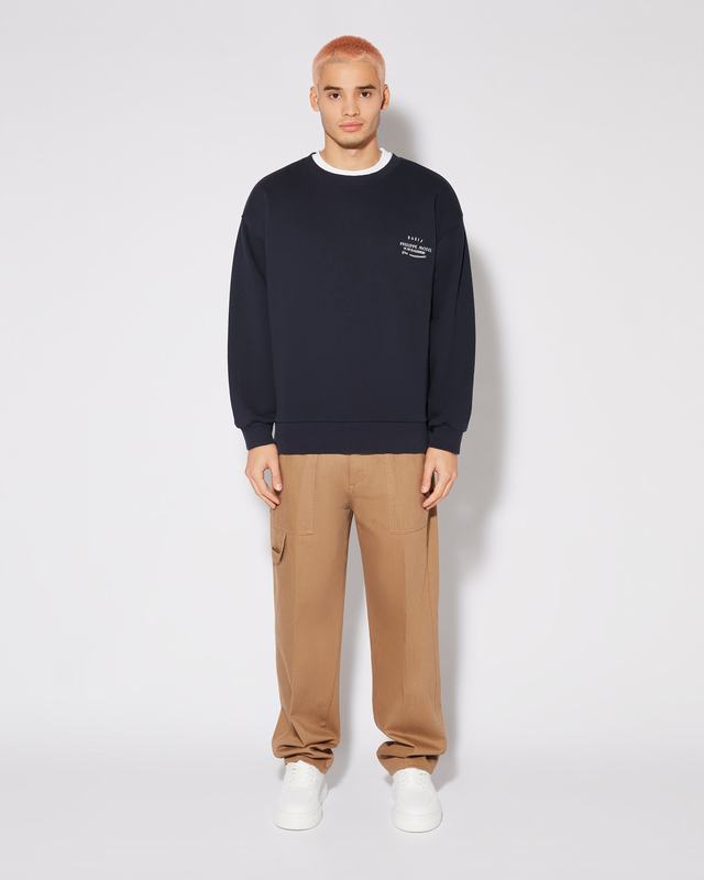 Philippe Model Felpa Girocollo Benjamin Da Uomo Blu In Jersey