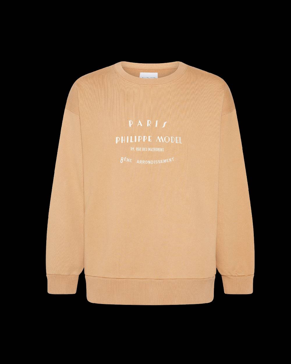 Philippe Model Felpa Girocollo Benjamin Da Uomo Marrone In Jersey