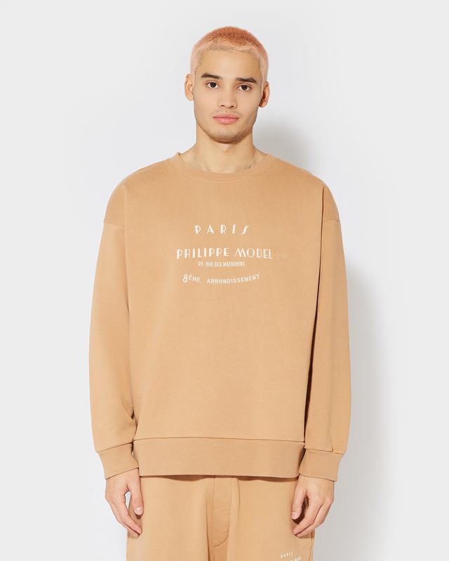 Philippe Model Felpa girocollo Benjamin da Uomo Marrone in Jersey