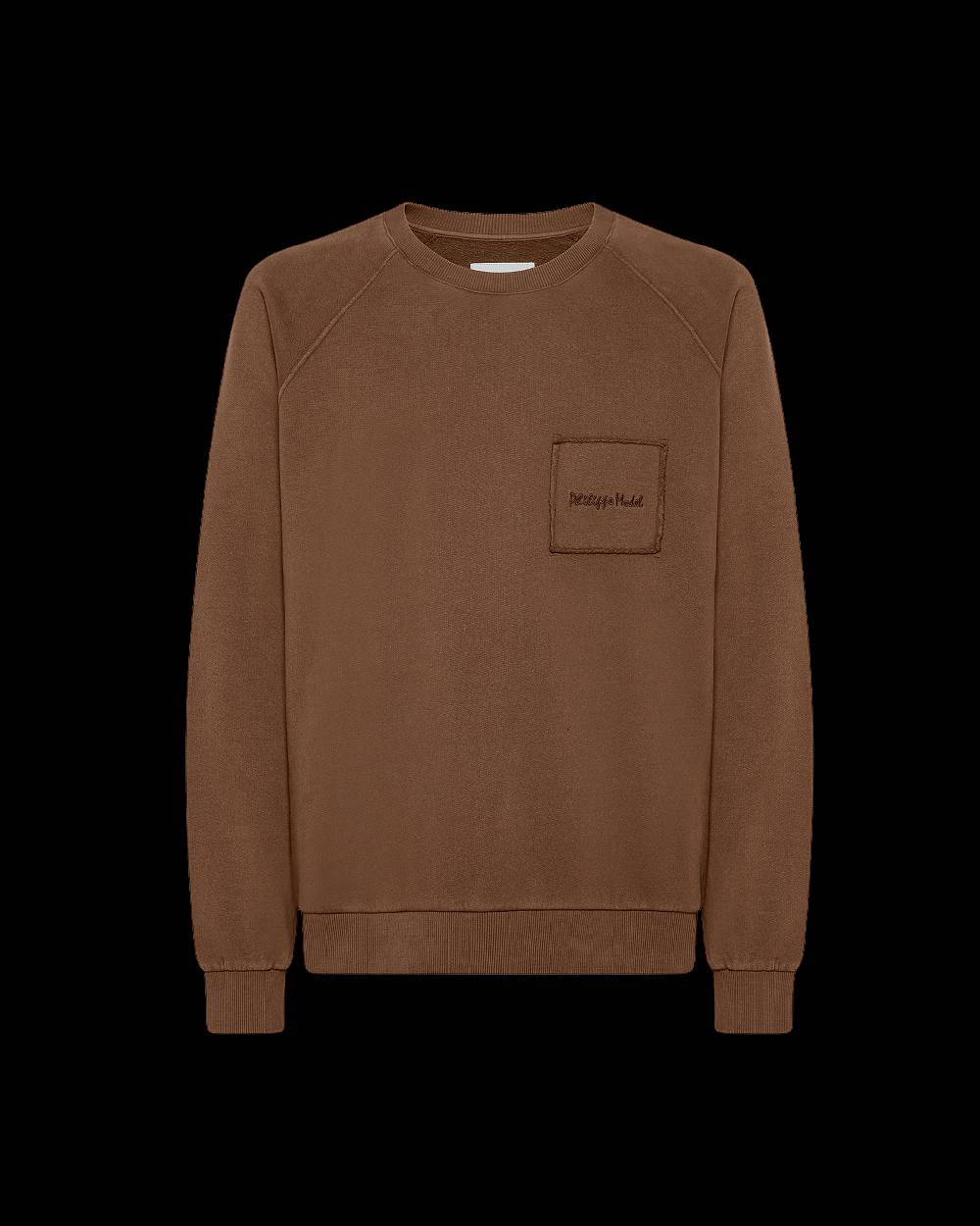 Philippe Model Felpa Girocollo BERNARD Da Uomo Marrone In Jersey