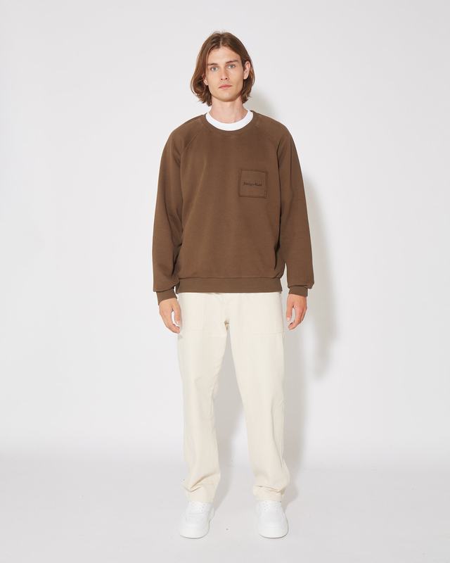 Philippe Model Felpa Girocollo BERNARD Da Uomo Marrone In Jersey