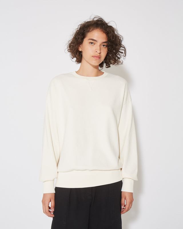 Philippe Model Felpa girocollo Brigitte da Donna Ecru in Pelle