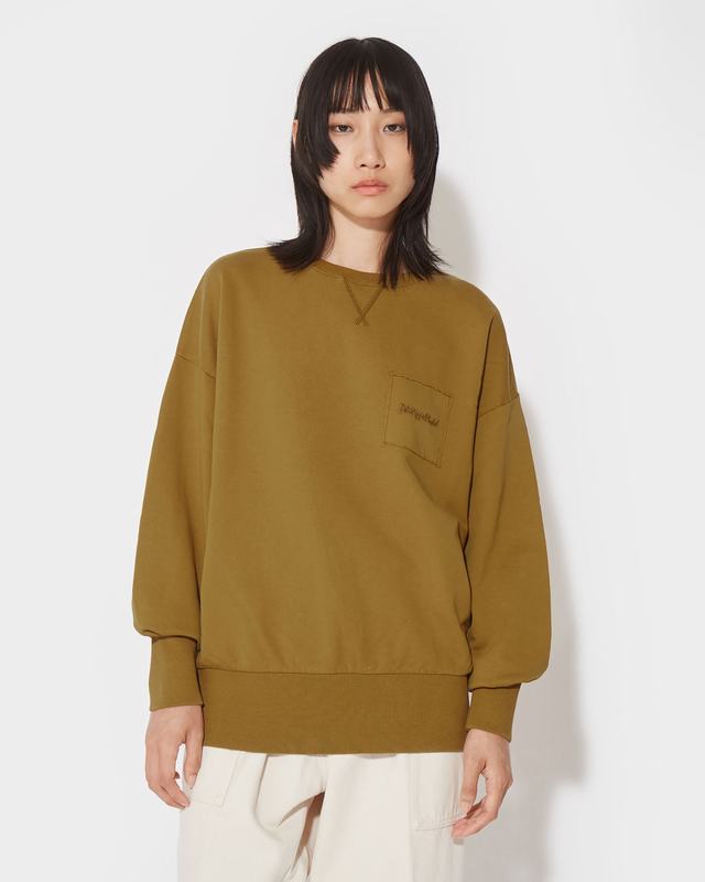 Philippe Model Felpa girocollo Brigitte da Donna Senape in Jersey