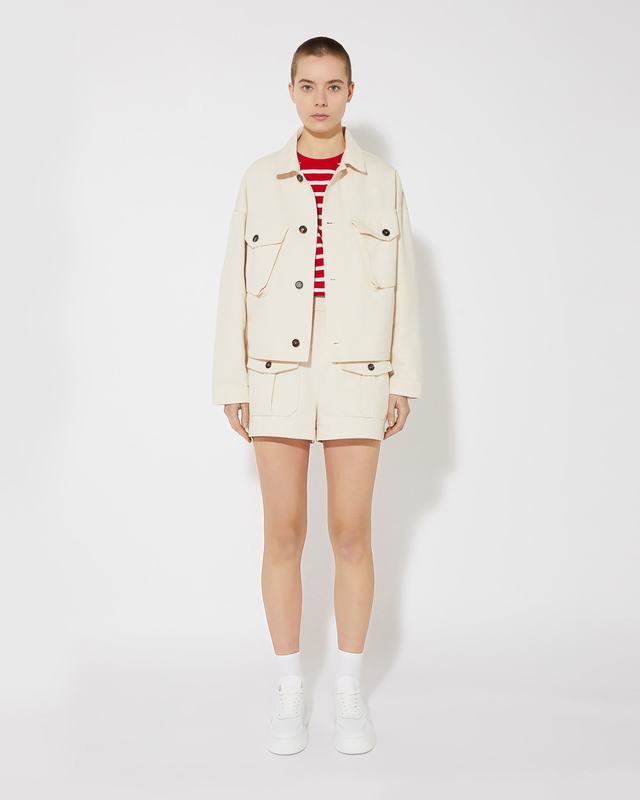 Philippe Model Giacca Giselle Da Donna Beige Ecru In Bull Denim