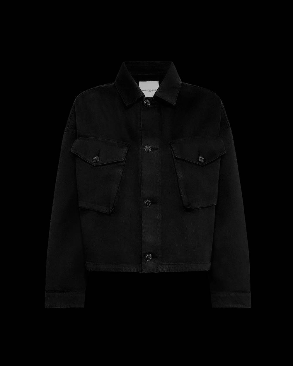 Philippe Model Giacca Nera Giselle Da Donna In Bull Denim