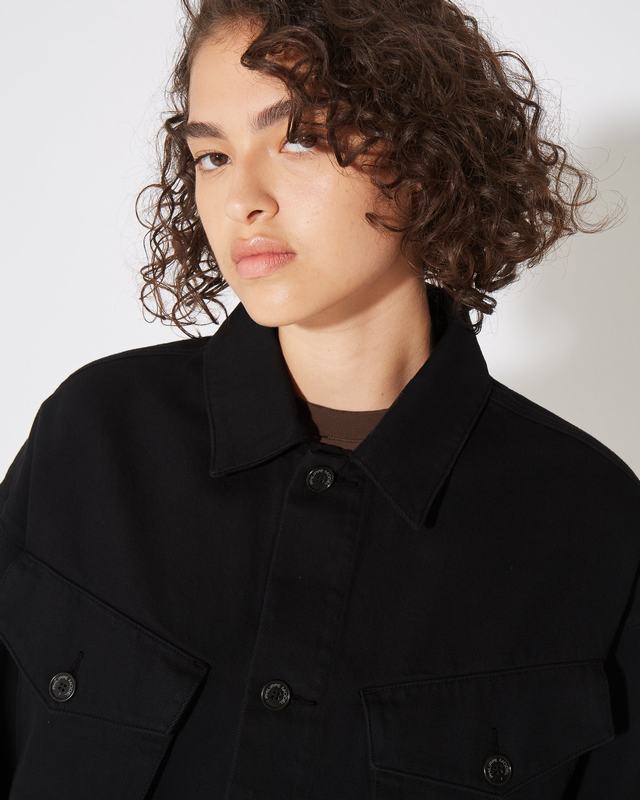 Philippe Model Giacca Nera Giselle Da Donna In Bull Denim