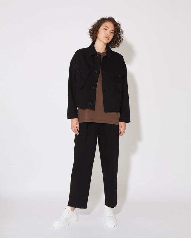 Philippe Model Giacca Nera Giselle Da Donna In Bull Denim