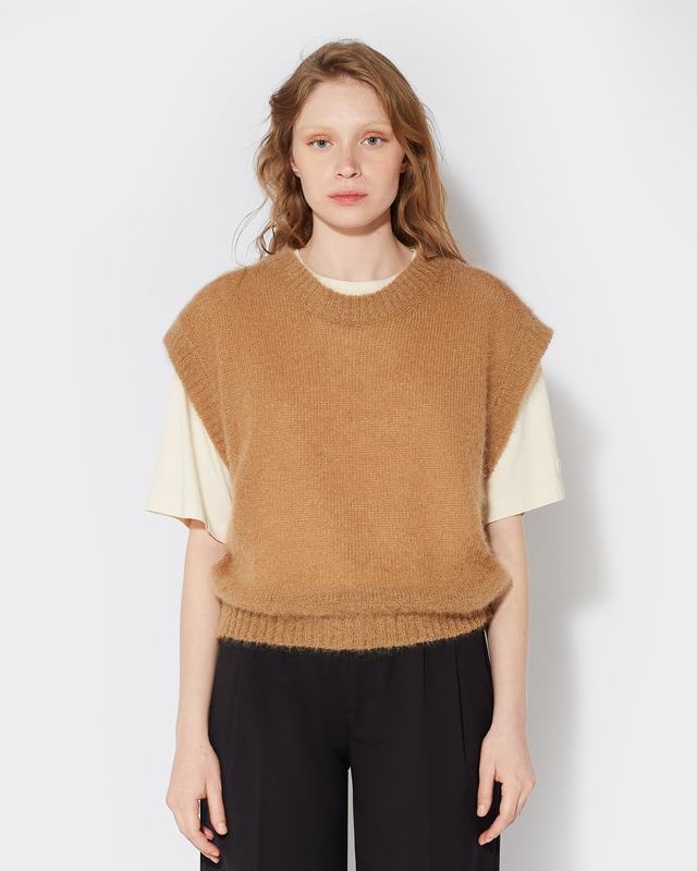 Philippe Model Gilet Yvonne da Donna Marrone in Lana Mohair