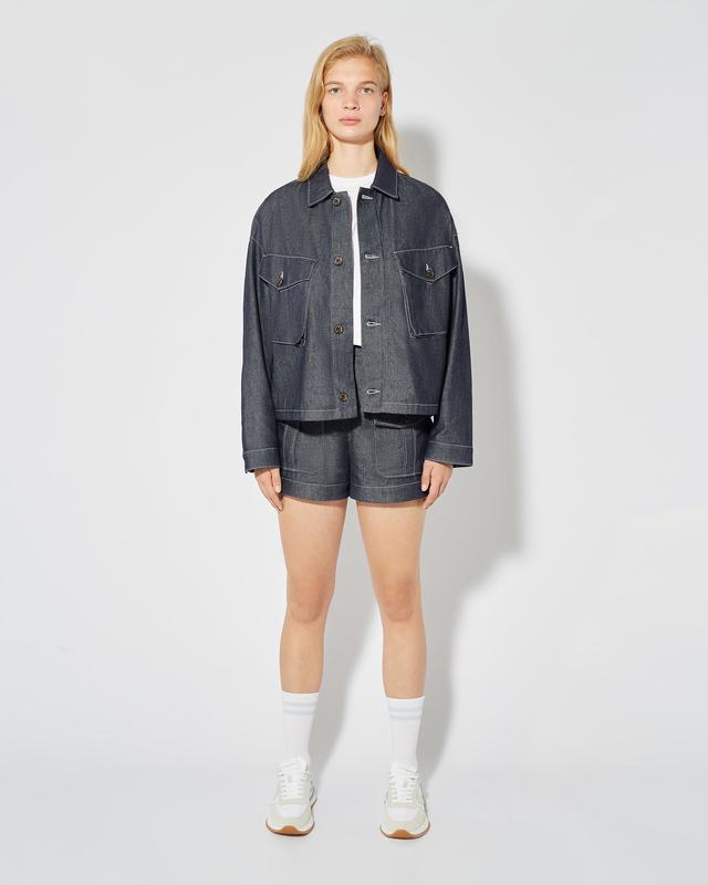 Philippe Model Jeans Bermuda Virginie Da Donna Blu In Denim