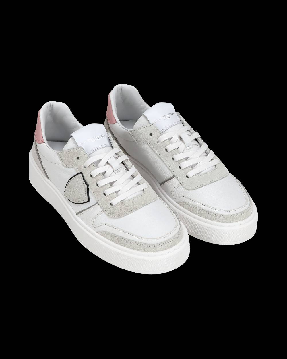 Philippe Model Junior Nice Low-Top Sneakers in Leather, Brown Blue