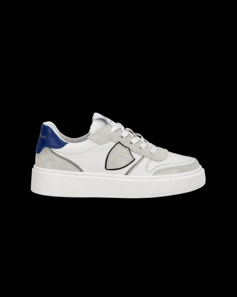 Philippe Model Junior Nice Low-Top Sneakers In Leather, White Blue